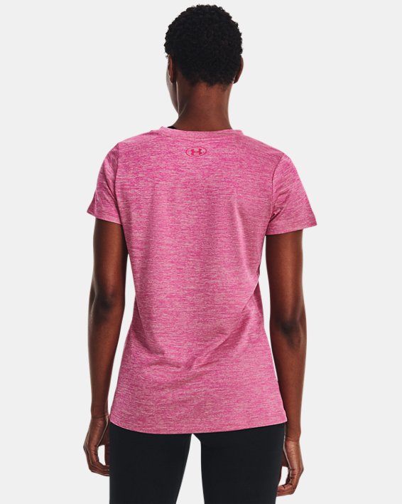 Women's UA Tech™ Twist Big Logo Gel Short Sleeve, Pink, pdpMainDesktop image number 1